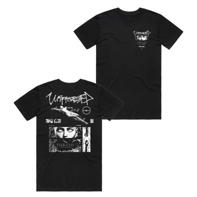 Unprocessed Merch Thrash Hoodie Black - New Tee Store
