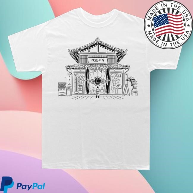Official The Night Squadron 改造工房 Workshop Printed White Garment Shirt - New Tee Store